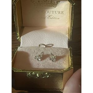 Disney! Mickey! White gold and pink amethyst earrings!